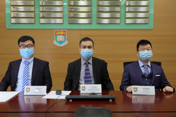 The research team. (from left) Mr Li Wei, Professor Wang Liqiu and Dr Tang Xin 